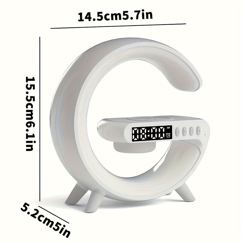 G63 Atmosphere Bedside Lamp - Color-Changing Ambient Lighting, High-Quality Audio Streaming, Convenient Phone Charging, Simulated Sunrise Wake-Up Light, Synchronized Music Beat Lighting - Wireless Speaker with Smartphone Char