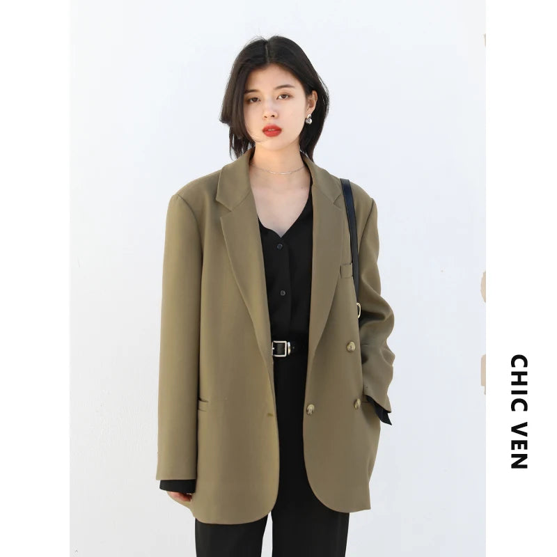 Professional Women's Double-Breasted Blazer
