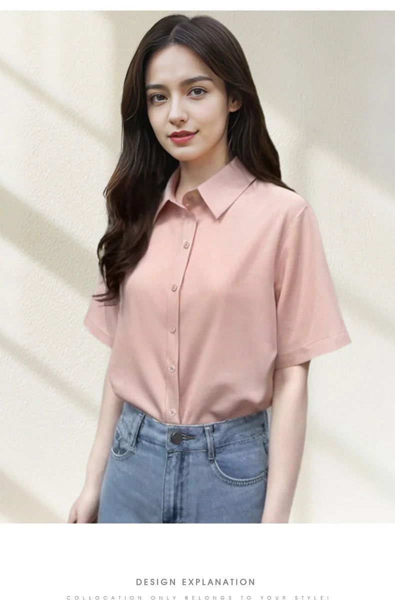 Short Sleeved Slimming Casual Versatile Shirt