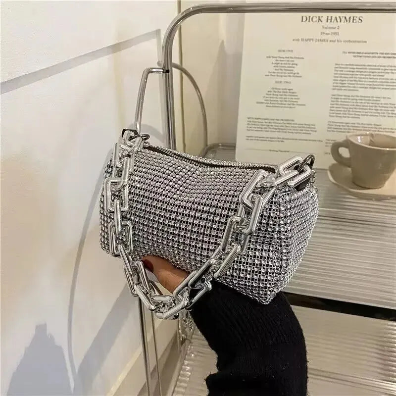 Luxury Rhinestone Mini Bucket Bag