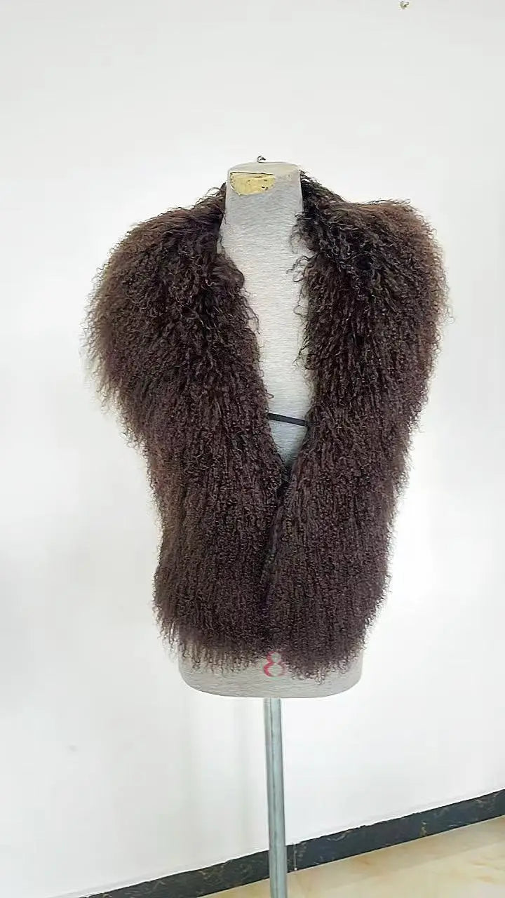 Luxury Mongolian Sheepskin Fur Halter Vest