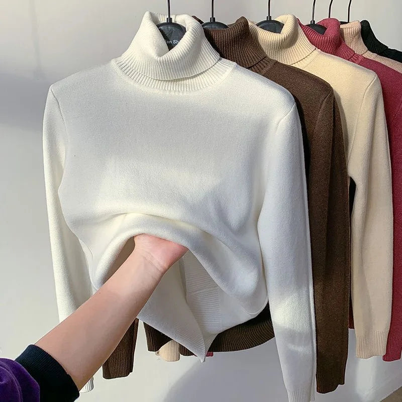 Women's Velvet-Lined Turtleneck Sweater