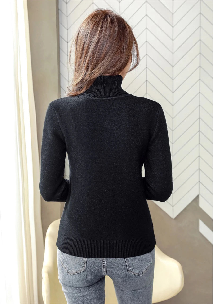 Women's Velvet-Lined Turtleneck Sweater