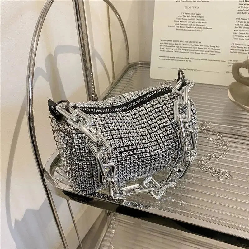 Luxury Rhinestone Mini Bucket Bag