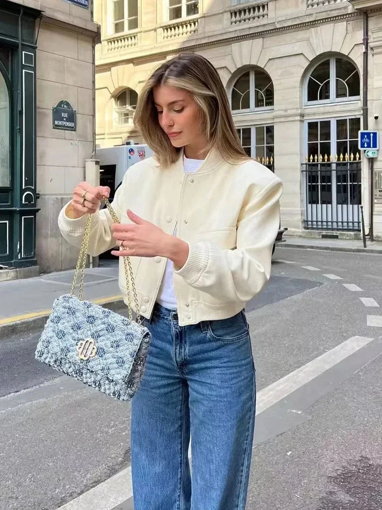 Women's Cropped Bomber Jacket