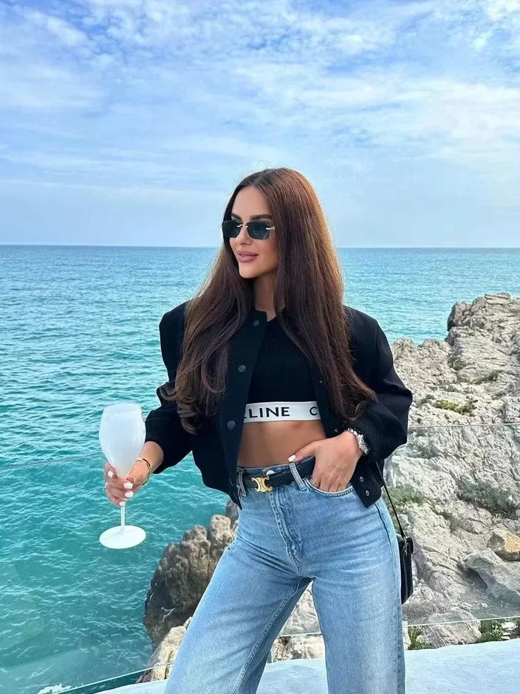 Women's Cropped Bomber Jacket
