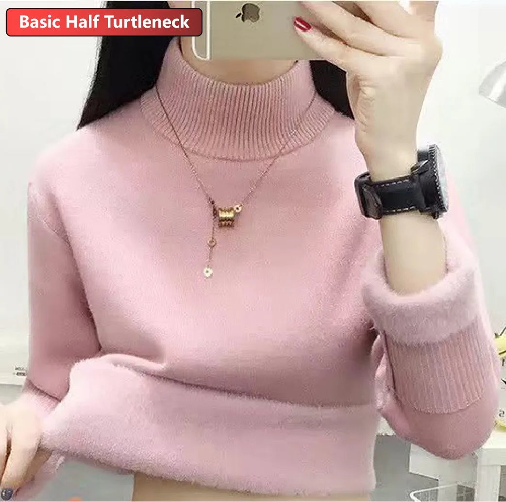Women's Velvet-Lined Turtleneck Sweater