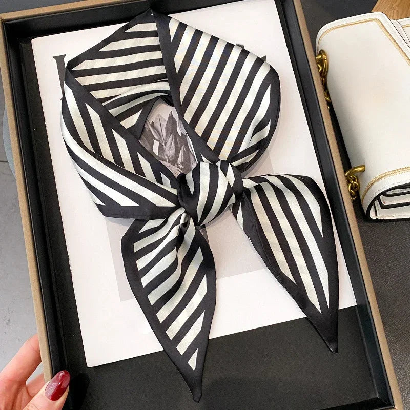 Luxury Silk-Feel Ribbon Scarf