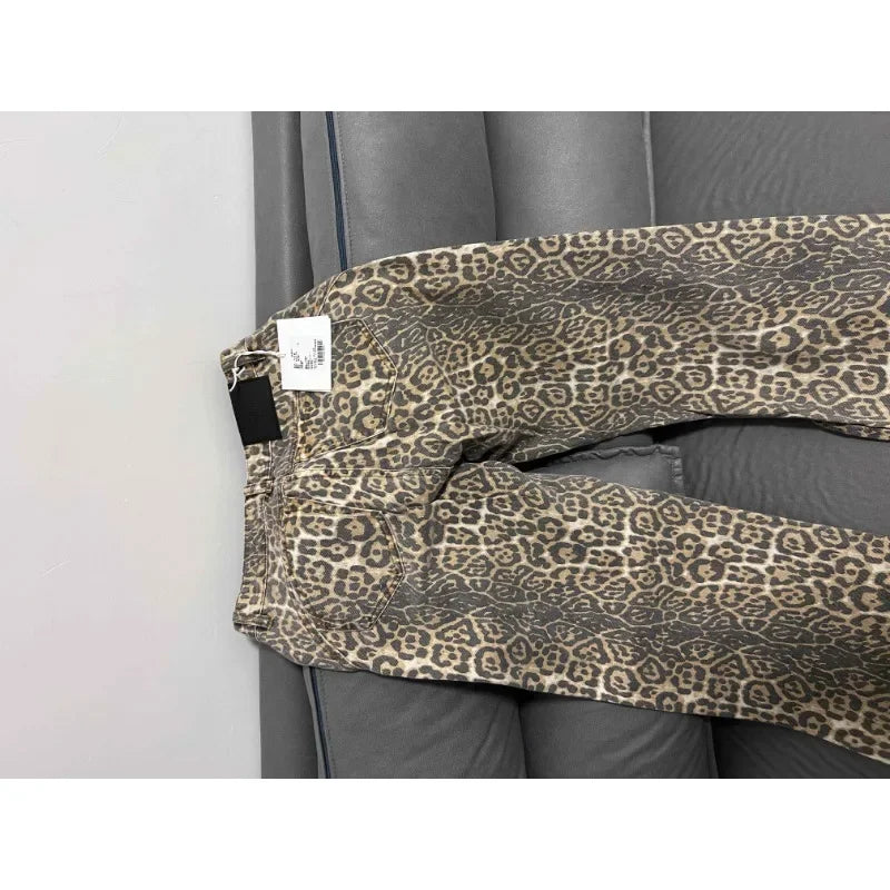 Y2K High-Waisted Leopard Print Big Jeans Pant