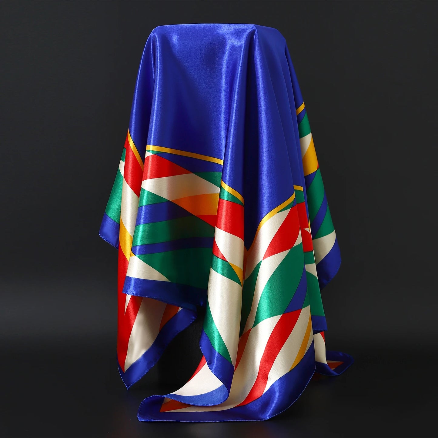 90*90cm Women Scarf Silk Feeling Hair Neck Square Brand Office bandanna muffler Waiter Flight Attendants Handkerchief Rings wrap