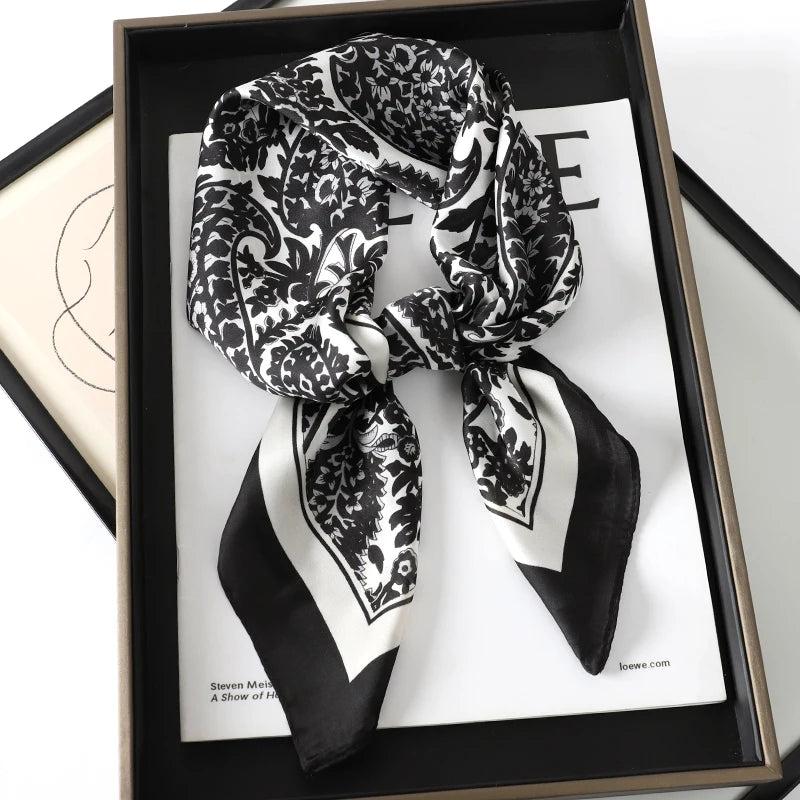 RUNMEIFA Luxury Silk Square Scarf