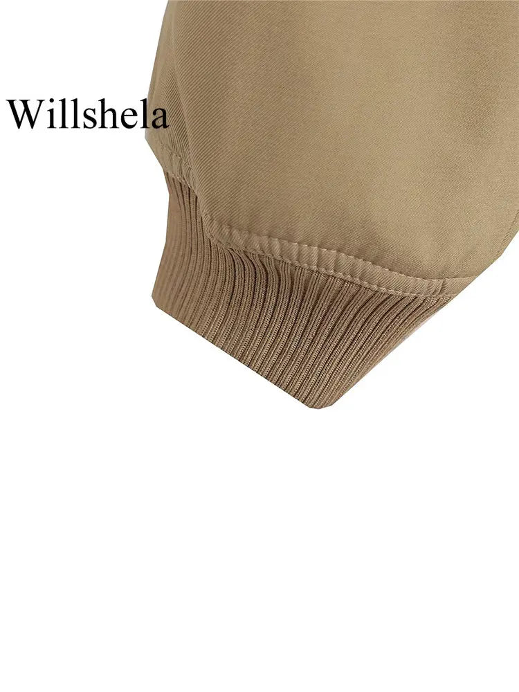 Women's Classic V-Neck Bomber Jacket