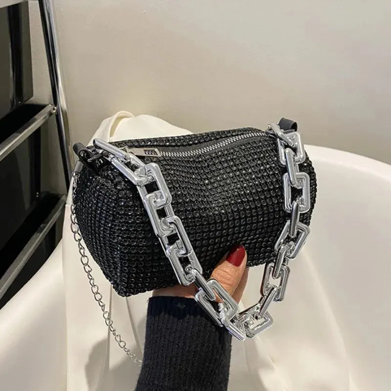 Luxury Rhinestone Mini Bucket Bag