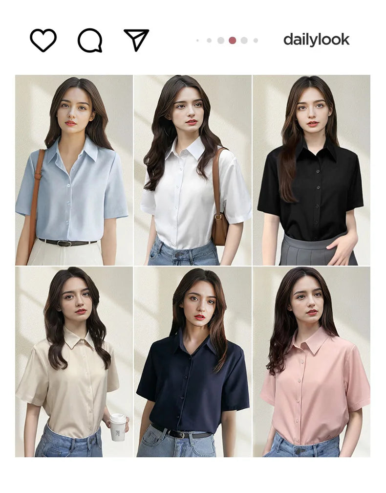 Short Sleeved Slimming Casual Versatile Shirt