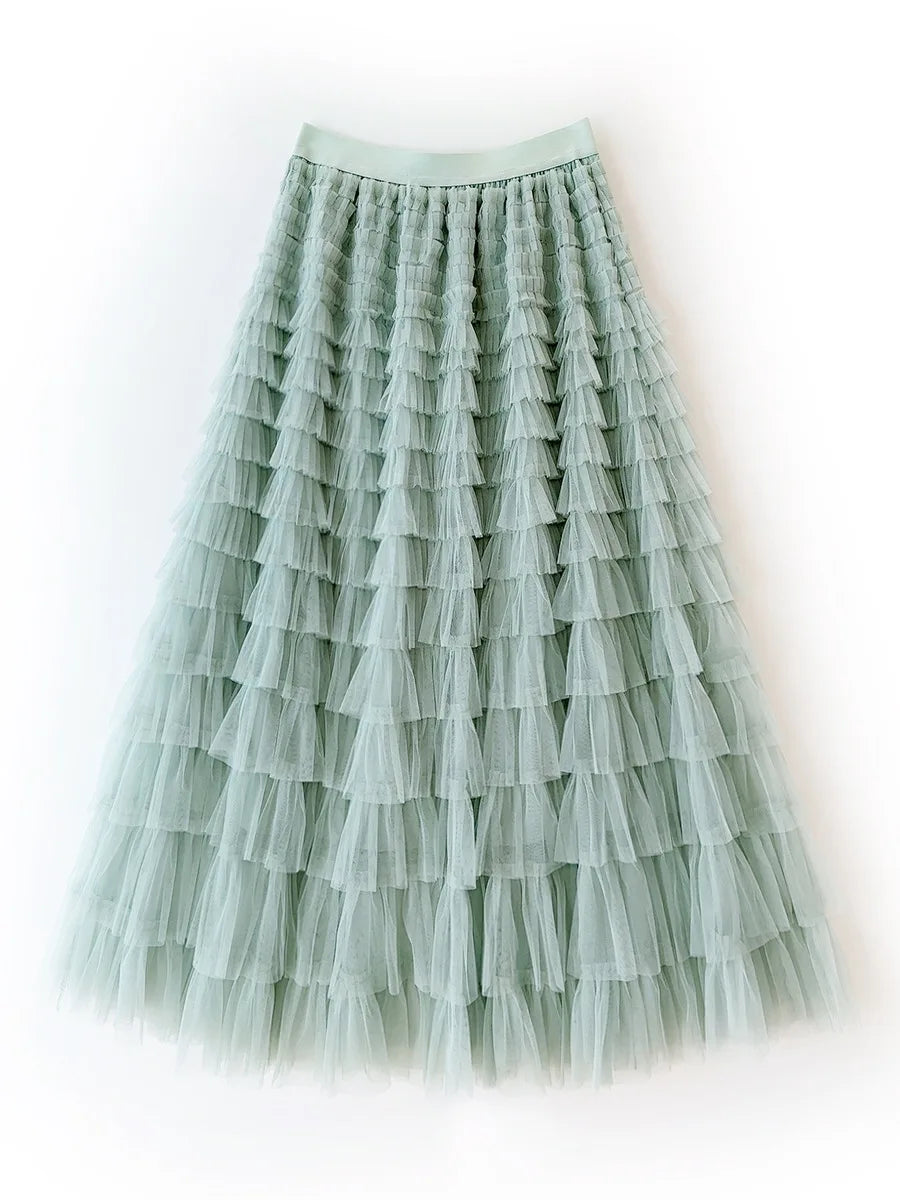 Fluffy Fairy Mesh Layered Ruffle Skirt