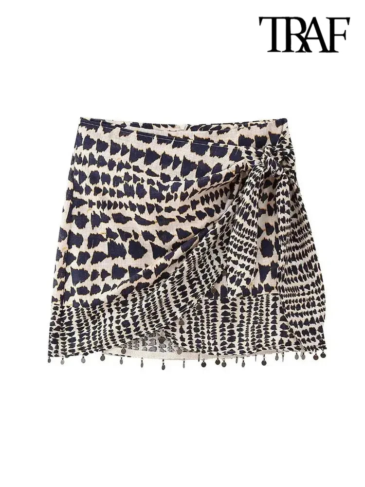 Vintage Beaded A-Line Mini Skirt