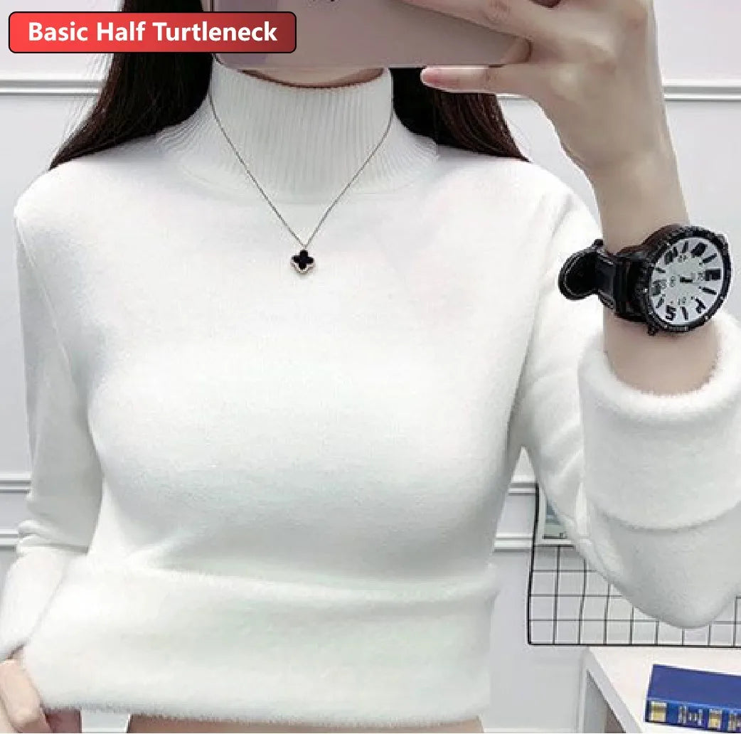 Women's Velvet-Lined Turtleneck Sweater