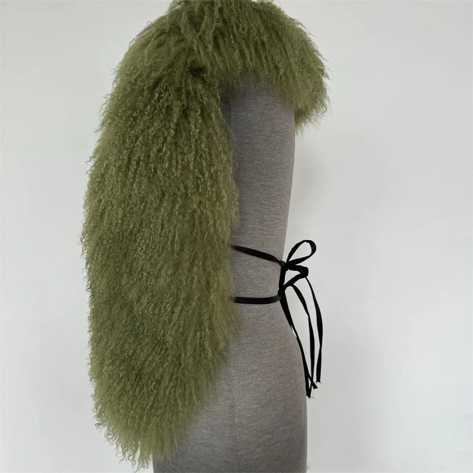 Luxury Mongolian Sheepskin Fur Halter Vest