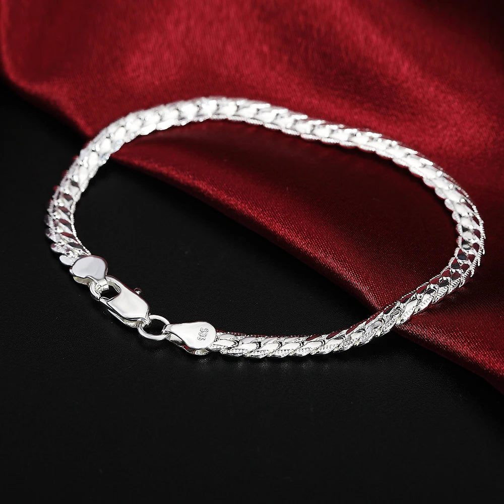 Handcrafted 925 Sterling Silver Twisted Rope Bracelet