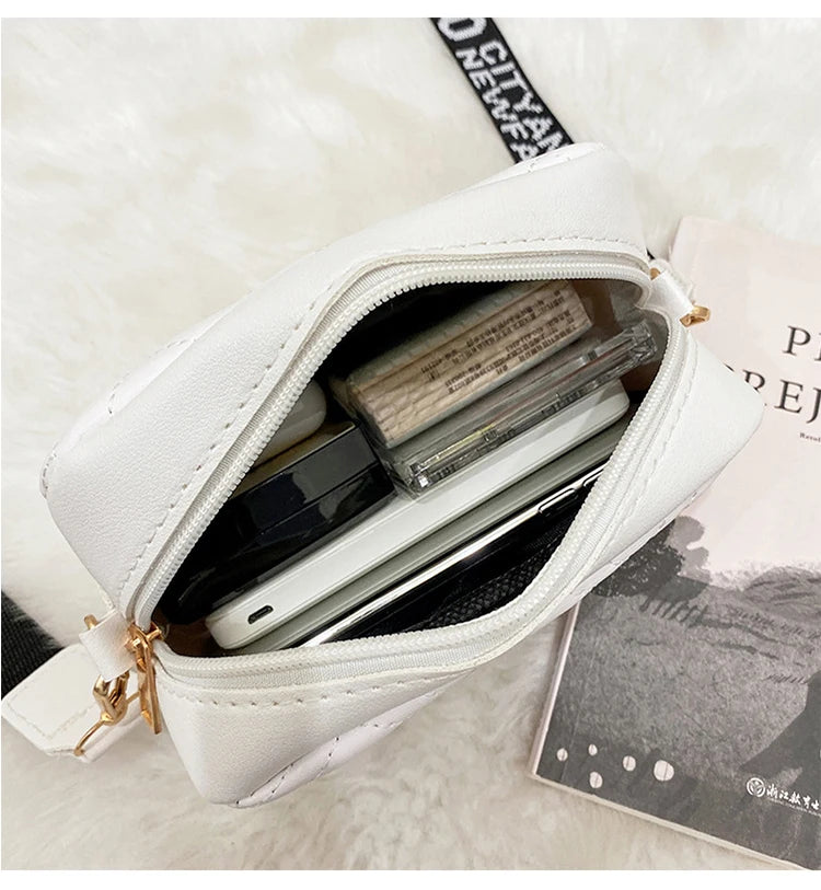 Elegant Wave-Embroidered Crossbody Bag