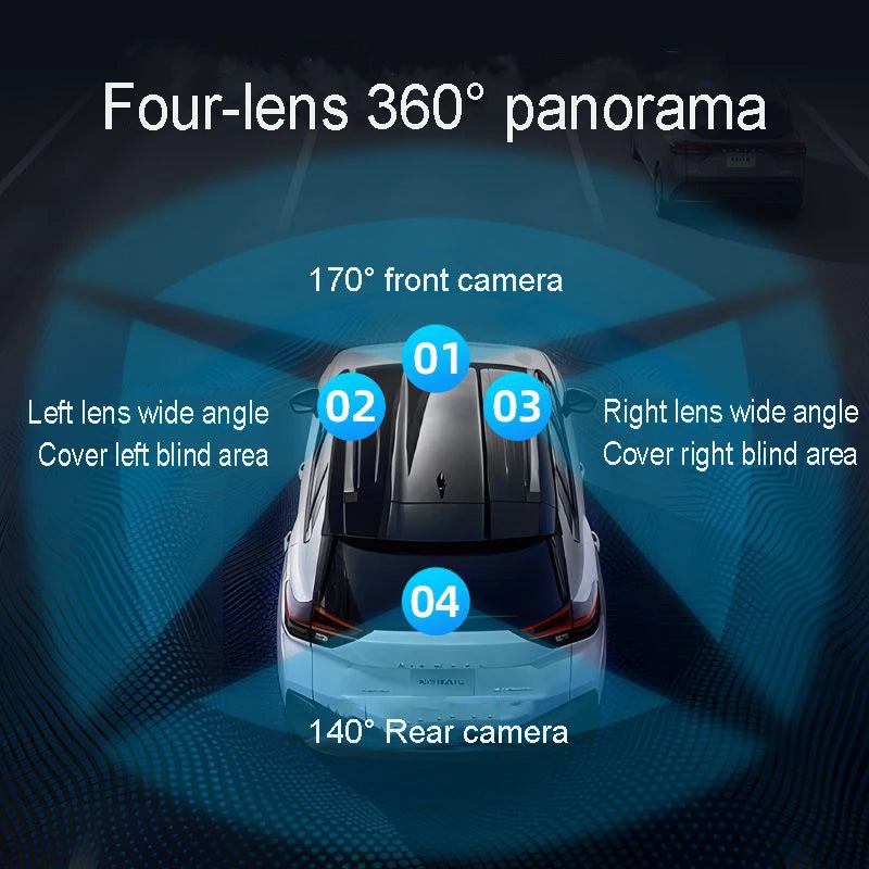 Dash Cam 4 Channel Hidden tachograph 4K Ultra HD Mini Video Recorder Four Camera with Rear View DVR 24H Parking Monitor BlackBox