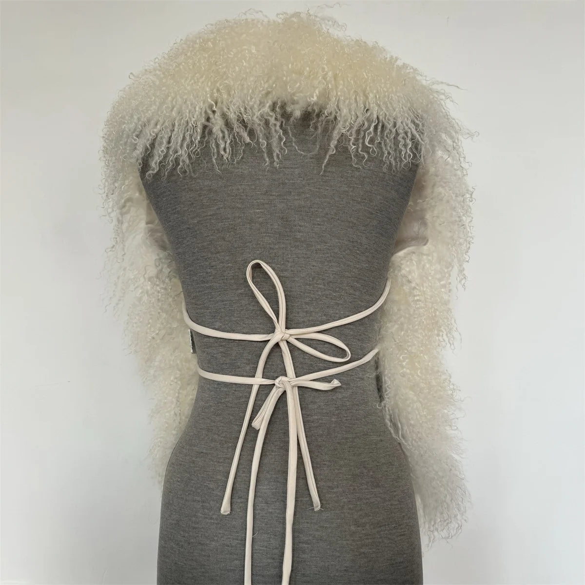 Luxury Mongolian Sheepskin Fur Halter Vest