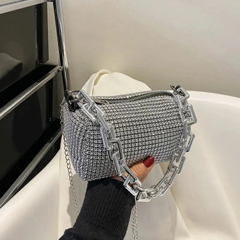 Luxury Rhinestone Mini Bucket Bag