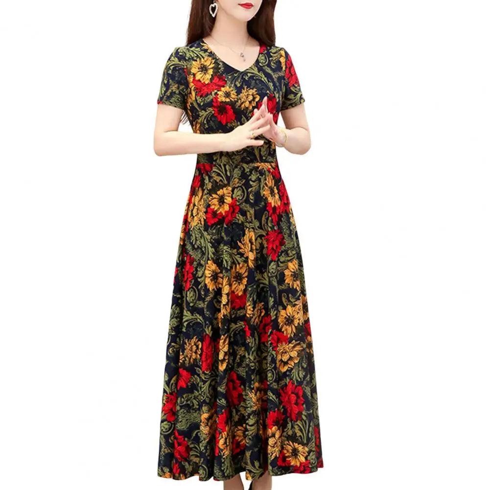 Elegant Summer Dress Soft Lady Summer Dress Loose Pullover Plus Size Summer Dress Dress-up