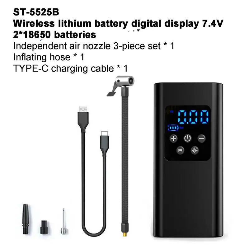 Portable Car Air Compressor Wireless/Wired Electric Tire Inflator Pump For Motorcycle Bicycle Boat Car Tire Ball