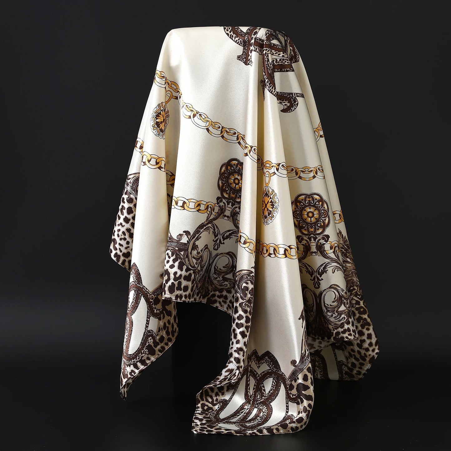 90*90cm Women Scarf Silk Feeling Hair Neck Square Brand Office bandanna muffler Waiter Flight Attendants Handkerchief Rings wrap