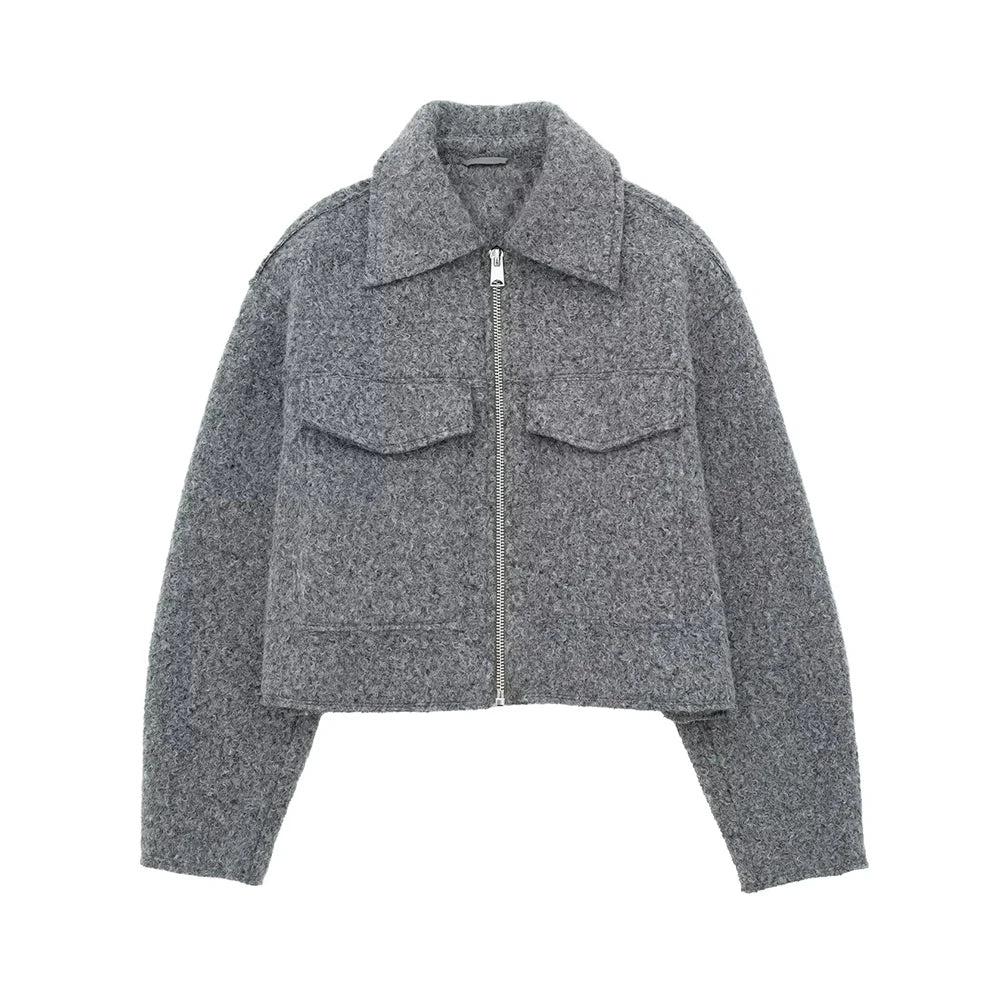 Women's Cropped Zip-Up Jacket
