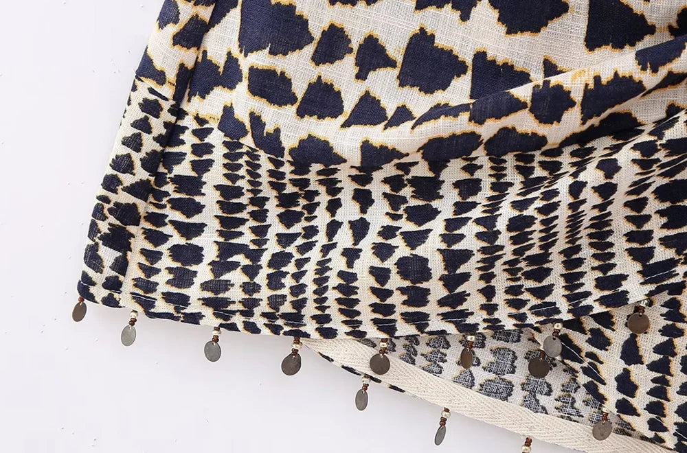Vintage Beaded A-Line Mini Skirt