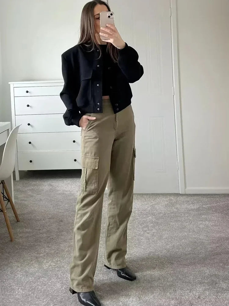 Women's Cropped Bomber Jacket