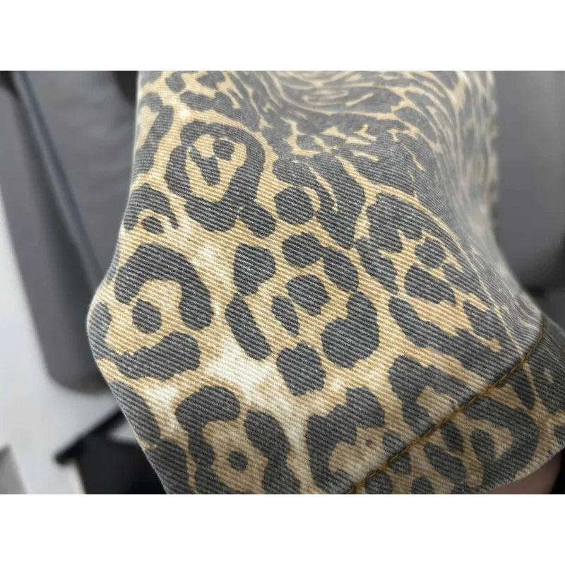Y2K High-Waisted Leopard Print Big Jeans Pant