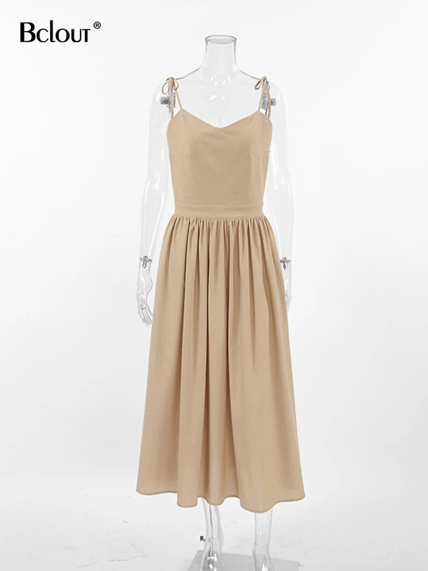 Elegant Lace-Up A-Line Dress with Pockets