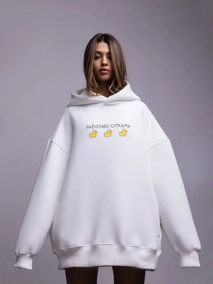 Women's Duck Print Oversized Hoodie