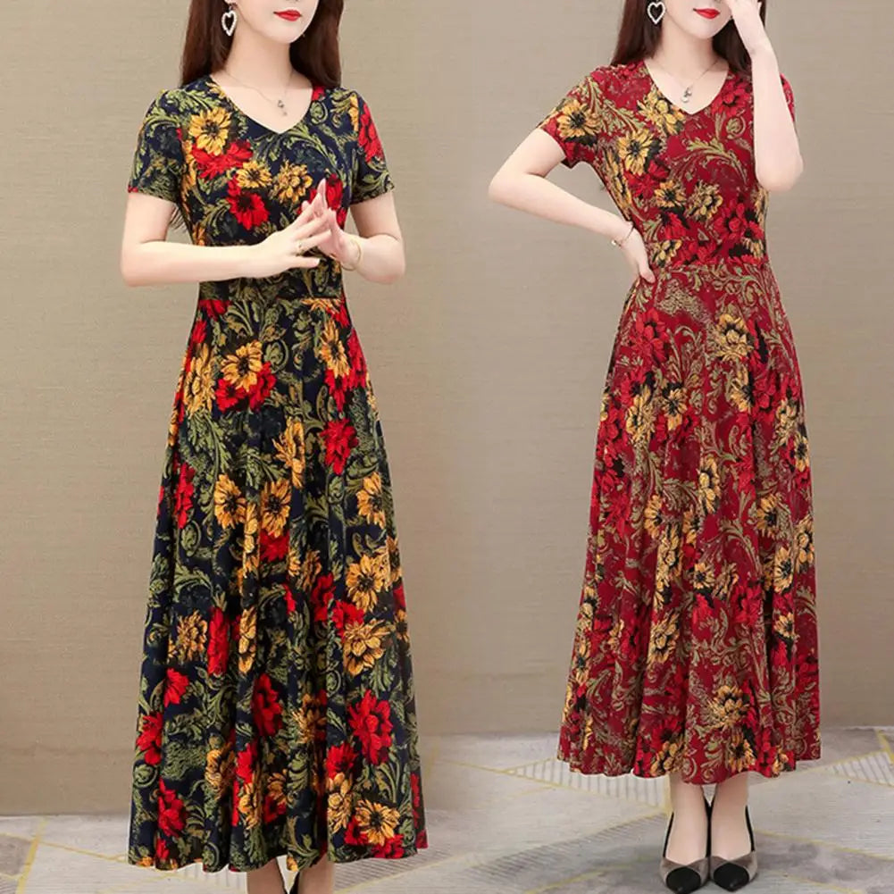 Elegant Summer Dress Soft Lady Summer Dress Loose Pullover Plus Size Summer Dress Dress-up
