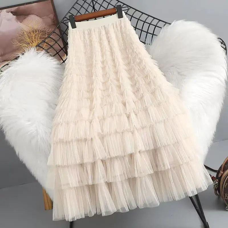 Fluffy Fairy Mesh Layered Ruffle Skirt