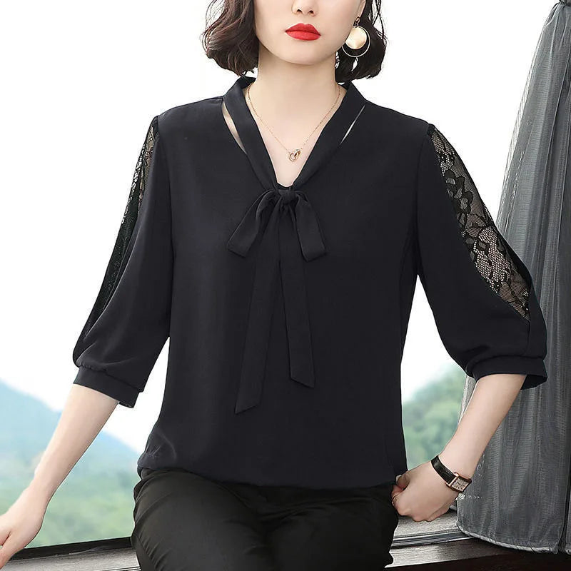 Elegant Bow Tie Blouse