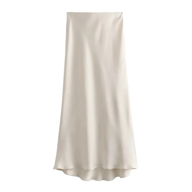 Luxe Black Satin Maxi Skirt