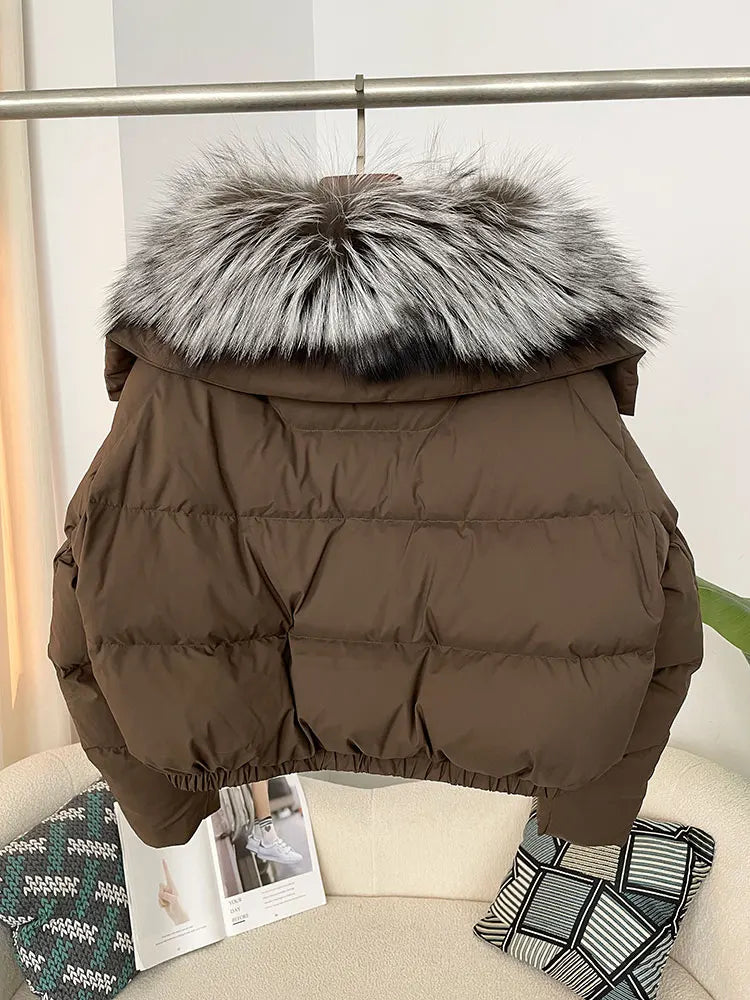 Premium Natural Fox Fur Down Coat