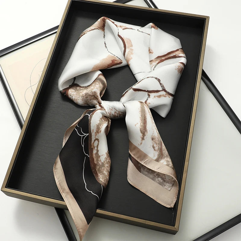 RUNMEIFA Luxury Silk Square Scarf