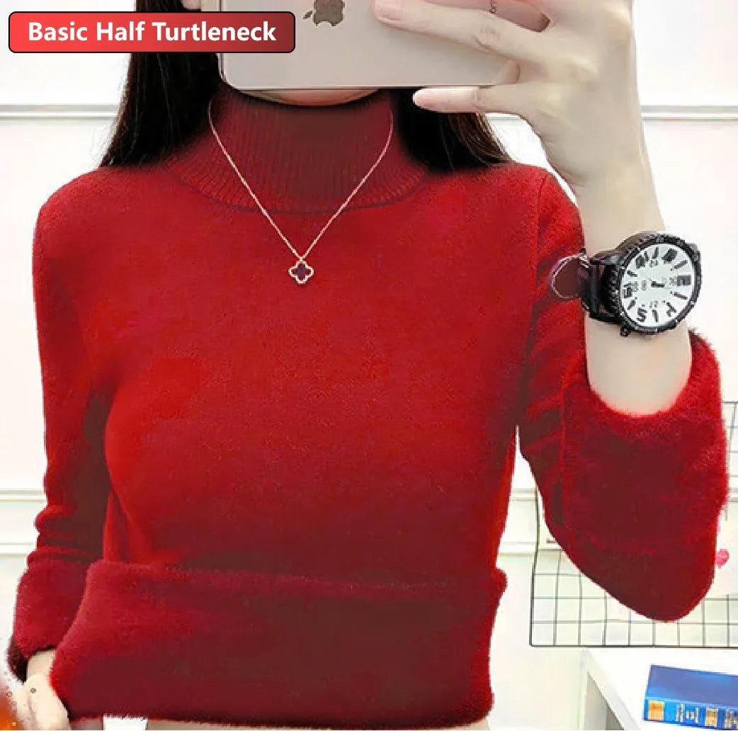 Women's Velvet-Lined Turtleneck Sweater