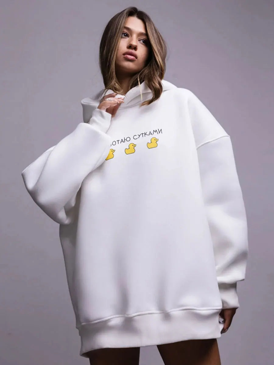 Women's Duck Print Oversized Hoodie