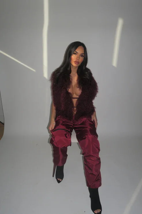 Luxury Mongolian Sheepskin Fur Halter Vest