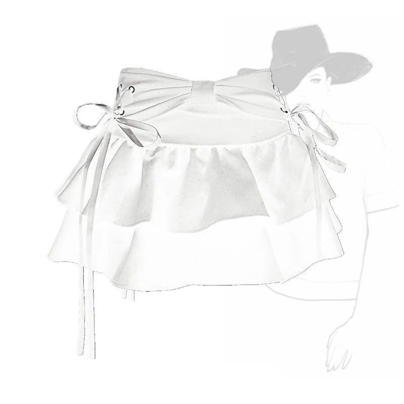 High-Waist A-Line Mini Denim Skirt with Bow Detail