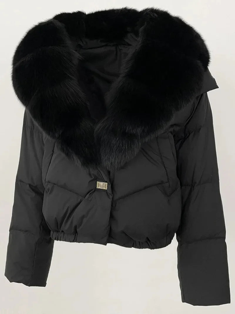 Premium Natural Fox Fur Down Coat