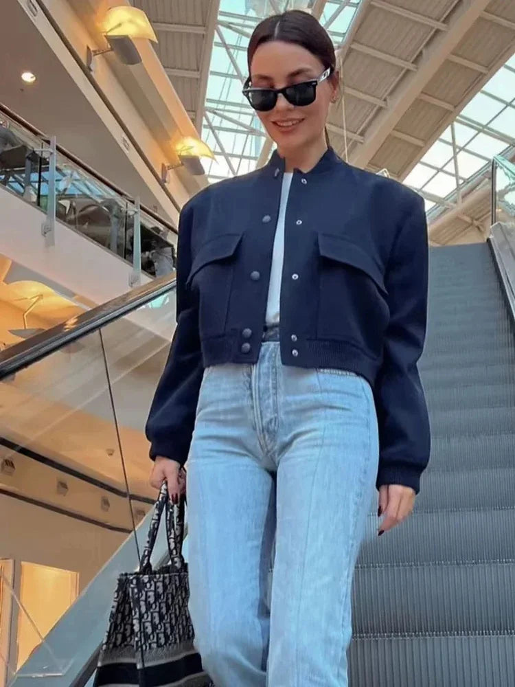 Women's Cropped Bomber Jacket