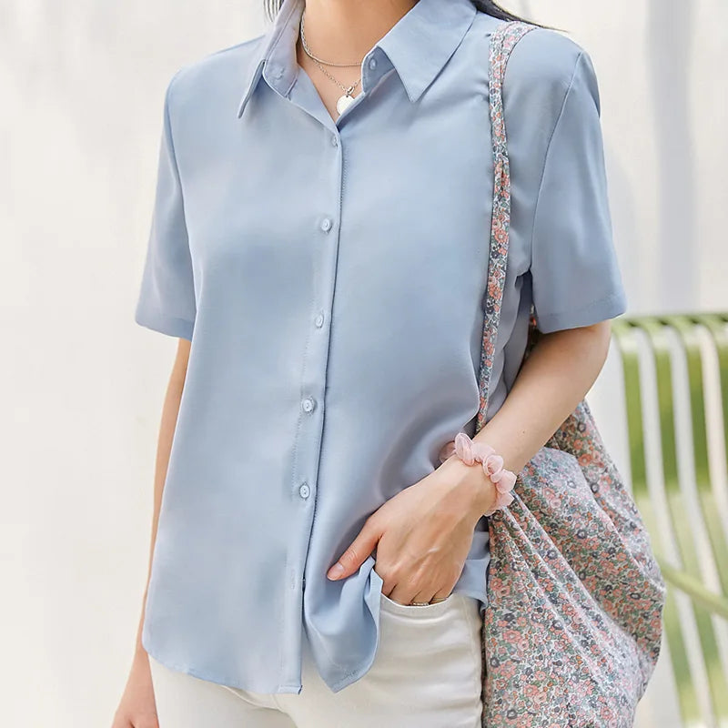 Short Sleeved Slimming Casual Versatile Shirt