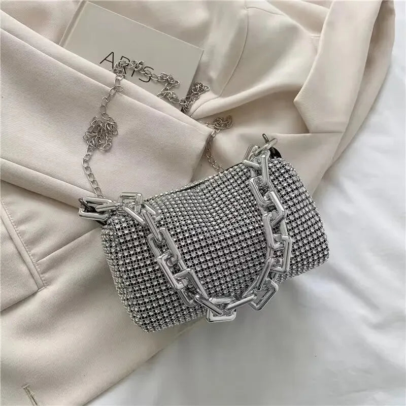 Luxury Rhinestone Mini Bucket Bag